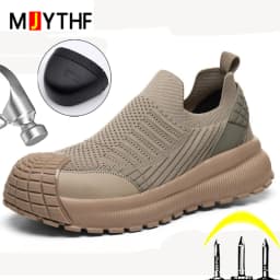 Anti Slip Men's Safety Shoes Anti-Smash Protection Steel Toe Shoes Work Sneakers Anti-Puncture Security Indestructible Shoes