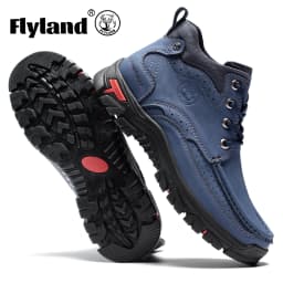 FLYLAND Men's Chukka Boots Casual Leather Shoes Fashion Vintage Handmade Male Sneakers