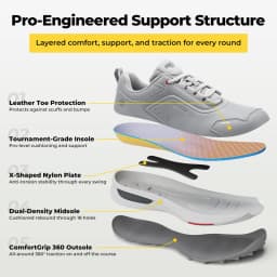 FitVille Wide Width Spikeless Golf Shoes For Men Water Resistant Non Slip Lightweight Professional Outdoor Golf Course Footwear