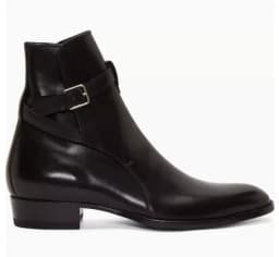New Brown /Black Suede Leather Shoes Chains Harness Buckle Men Boots Stacked Heel Anke Boots Side Zip Men Fashion Boots Shoes