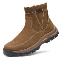 Men's sheepskin and wool integrated snow boots, real leather and fur, winter thick and warm boots slip resistance for Men's 