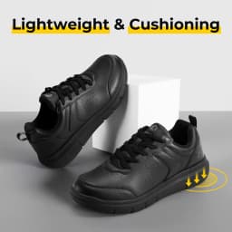 FitVille Men's Casual Leather Shoes Wide Width Walking Shoes Outdoor Lightweight for Swollen Feet Relieve Foot Pain