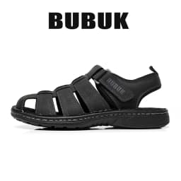 Bubuk Men's Sports Sandals Made of Top-Grain Leather, Open-Toe Outdoor Non-Slip Casual Shoes, Fashionable Outdoor Beach Shoes, Lightweight and Comfortable, Suitable for Both Men and Women, Ideal for Outdoor Hiking, Travel, and Work