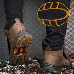 High-Quality Work Boots Men Composite Shoes Genuine Leather Indestructible Shoes Puncture-Proof Safety Shoes Men Boots Security