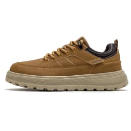 HOBIBEAR Men Wide Width Oxford Classic Artificial Leather Business Chunky-Heel Shoe Retro Lace-Up Casual Shoes