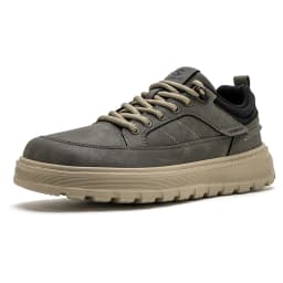 HOBIBEAR Men Wide Width Oxford Classic Artificial Leather Business Chunky-Heel Shoe Retro Lace-Up Casual Shoes
