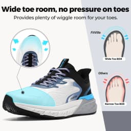 FitVille Men's Sports Shoes Wide Toe Walking Shoes for Men Breathable Cushioned Casual Sneakers for Swollen Feet Arch Support