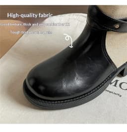 Retro PU Splicing Cowboy Mid-Calf Boots Women Folding Double Wear Wide Barrel Short Boots Thick Heel Square Head Knight Boots