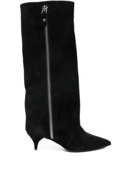 New Autumn and Winter Pointed Low Heel Knee High Women's Boots, Fashionable and Versatile Women's Mid Top Boots