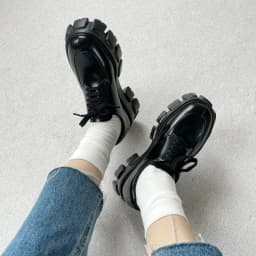 Genuine Leather Loafers Height-increasing Thick-Soled Plus-Size Women's Shoes Autumn British-Style Lace-up Small Leather Shoes