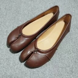 Genuine Leather Split Tabi Toe Ballet Flats Women Chinese Knot Soft Slip On Flat Walking Shoes