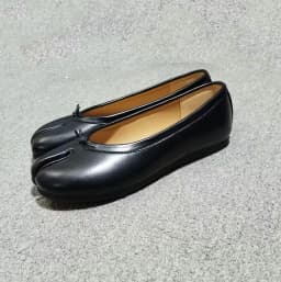 Genuine Leather Split Tabi Toe Ballet Flats Women Chinese Knot Soft Slip On Flat Walking Shoes