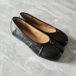 Genuine Leather Split Tabi Toe Ballet Flats Women Chinese Knot Soft Slip On Flat Walking Shoes