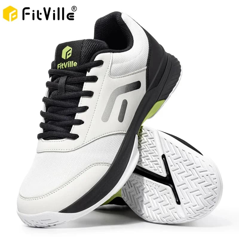 FitVille Men'S Extra Wide Pickleball & Table Tennis Shoes, Comfort Cushioned Hard Court Casual Sneakers Suitable For Baseball