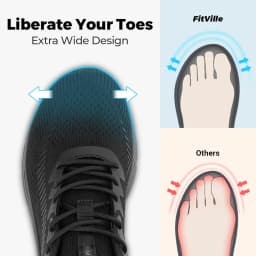 FitVille Men'S Wide Width Orthopedic Walking Sneakers Lightweight Comfort Tennis Shoes For Gym Workout, Foot Pain Relief For Plantar Fasciitis, Wide Feet & All Day Standing