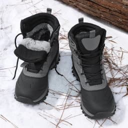 Men's Winter High-Top Snow Boots with Fleece Lining Thickened Waterproof Non-Slip Warm and Cold-Resistant Cotton Work Shoes