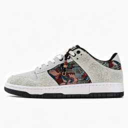 Unisex Canvas Embroidery Sneakers Round Toe Lace-Up Chinese Style Casual Sport Shoes for Couples Streetwear Trendy Luxury Shoes