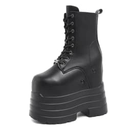 Ultra high heels ~ 24cm height-increasing boots for women,new large-size short boots,thick-soled cosplay height-increasing shoes