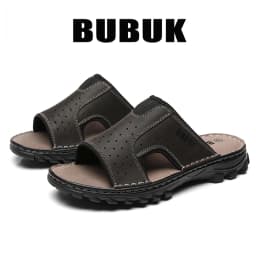 Bubuk Men's Sports Shoes and Beach Shoes, Genuine Leather Slippers with a Comfortable Open-Toe Design, Suitable for Indoor and Outdoor Casual Wear, Outdoor Casual Sandals Made from Top-Quality Cowhide