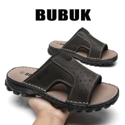 Bubuk Men's Sports Shoes and Beach Shoes, Genuine Leather Slippers with a Comfortable Open-Toe Design, Suitable for Indoor and Outdoor Casual Wear, Outdoor Casual Sandals Made from Top-Quality Cowhide