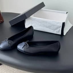 2026 Design Denim Blazer Spring Autumn Ballet Flats Leather Round Toe Bow Comfortable True to Size Women Shoes ballet shoes