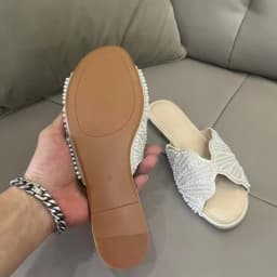 Black Beaded Butterfly Flat Women Sandals Open Toe Summer Slippers for Beach Casual Wear Fashion Ladies Slides Beach Shoes