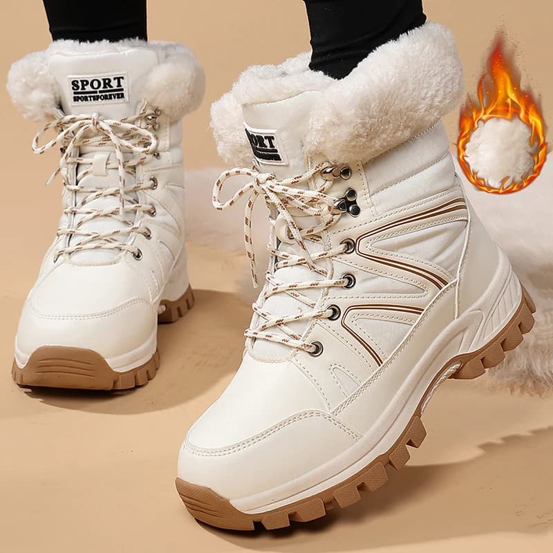 Women Snow Boots Waterproof Winter Keep Warm Plush Cotton Boots Platform Ankle Boots Snow Shoes Fur Outdoor Short Boots Fashion