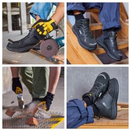 Fitville Extra Wide Toe Work Shoes Indestructable Steel Toe Protective Safety Shoes for Men Slip Resistant Comfortable Sneakers