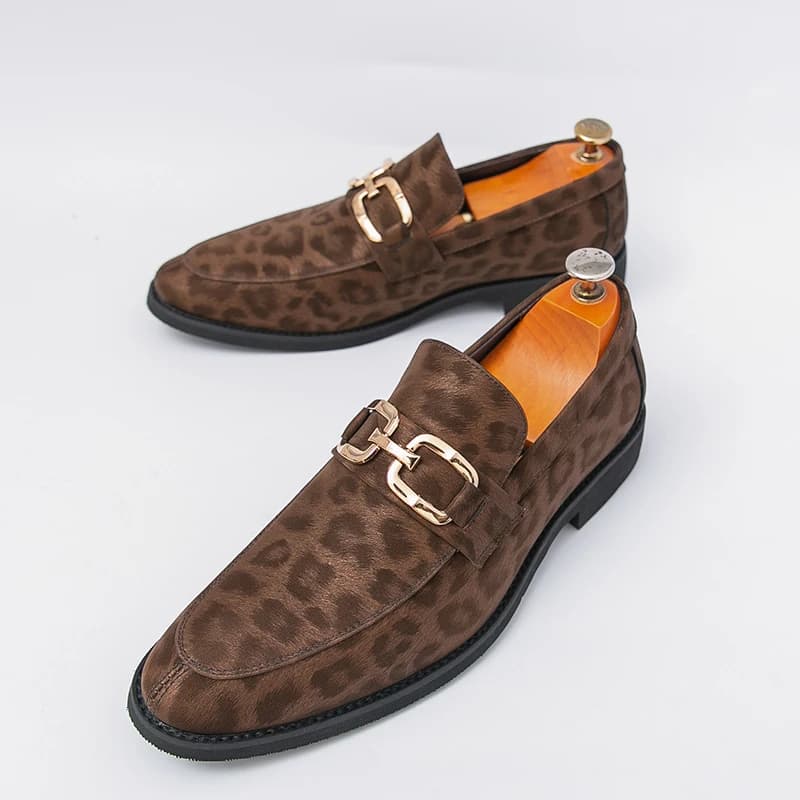 Men Loafers Shoes Suede Color Low Heel Trendy Business Men Shoes