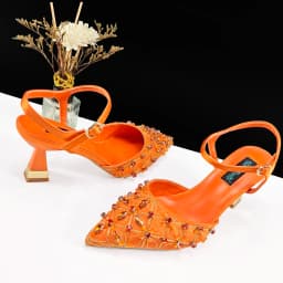 Italian Style Women's High Heels Pointed Shoes At The Dinner Party Nigerian Women's Shoes Newest High Quality