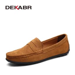 DEKABR Big Size 38~49 Men Loafers Real Leather Fashion Boat Shoes Brand Mens Casual Leather Male Flat Shoes