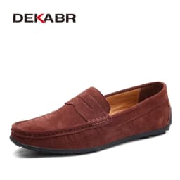 DEKABR Big Size 38~49 Men Loafers Real Leather Fashion Boat Shoes Brand Mens Casual Leather Male Flat Shoes