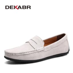 DEKABR Big Size 38~49 Men Loafers Real Leather Fashion Boat Shoes Brand Mens Casual Leather Male Flat Shoes