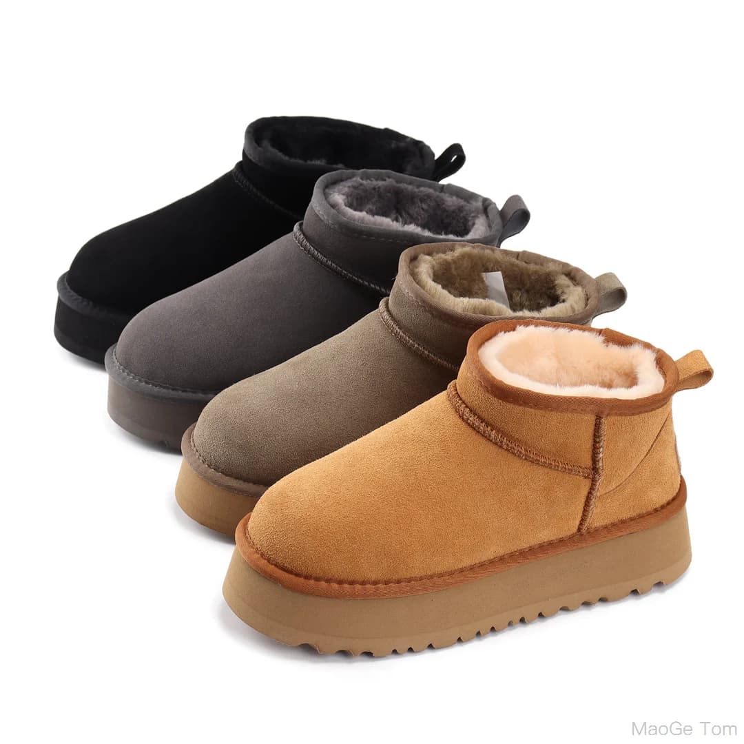54min thick soled snow boots, winter cotton shoes, women's boots