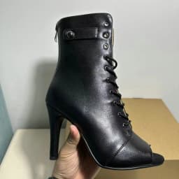 New Women's Ballroom Jazz Latin Shoes Party Lady Sexy Black Zipper Stilettos High Women for Dance Heels Boots Shoes Plus Size