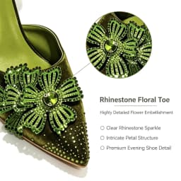 2026 Luxury Olive Green Crystal Heels & Handbag Gift Set, Rhinestone Embellished Women Dress Pumps & Purse for Wedding Party Eve