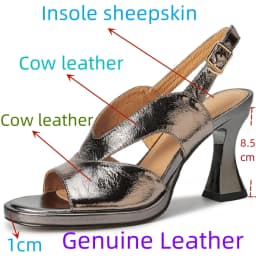 【JOCHEBED HU】Concise Style Women Full Genuine Leather Sandals Super High Thick Heels Round Toe Casual Street Shoes For Lady