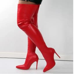 Sexy Stiletto Heels Black Women Over The Knee Boota Big Size 46 Back Zip Long Boots Lady Shoes