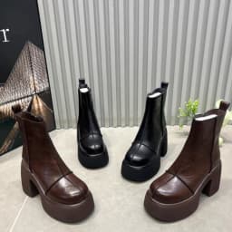 Women's Short Boots Thick Bottom Round Head Winter New Style Heightening Lightweight Shoes Small Short Boots for Short People