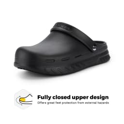 FitVille Men's Wide Fit Chef Shoes Slip Resistant Garden Work Sandals with Arch Support Waterproof for Food Service