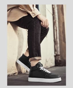 Men's Spring-Autumn New Style High-Top Canvas Shoes Trendy Height-Adding Lace-Up Multi-Functional White Sneakers Flat Shoes Men'