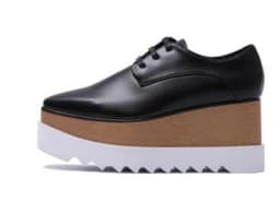 Wedges Square Toe Women Shoes 7cm Thick Heel Lace Up Platform Women Shoes breathable Stars Casual Female Shoes