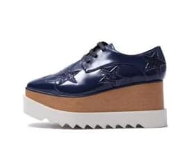 Wedges Square Toe Women Shoes 7cm Thick Heel Lace Up Platform Women Shoes breathable Stars Casual Female Shoes