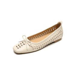 NEW Spring/Autumn Women Pumps Square Toe Low Heel Shoes Genuine Leather Shoes for Women Concise Bow-hnot Weave Slip-on Shoes