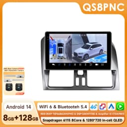9" Hizpo 2Din CarPlay Android Auto Car Radio for Volvo XC60 2008 - 2013 BT 4G RDS DSP GPS SWC Snapdragon 6115 360°CAM