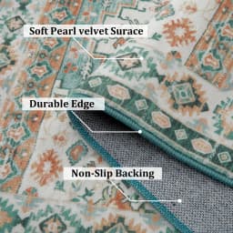 1.2x1.7m Vintage Rug Large Area Rug Non-Slip Non-Shedding Indoor Floor Rugs Low Pile Thin Rug for Bedroom Living Room Home Decor