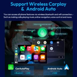 XGODY 10.26" Large Screen Portable Wireless Apple Android Auto Radio CarPlay Touch Screen 4K Car Camera