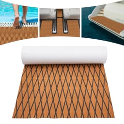 Boat Flooring EVA Foam Decking Sheet Faux Teak Marine Carpet Non-Slip Self-Adhesive Flooring Material for Kayak 94 X 35 Inch