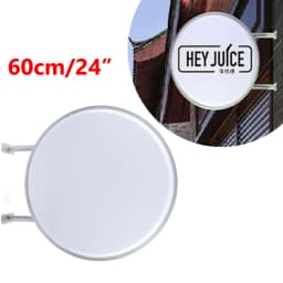 LOGO Sign Light Outdoor LED Light Box Wall-mounted Billboard Round 60cm/24", White