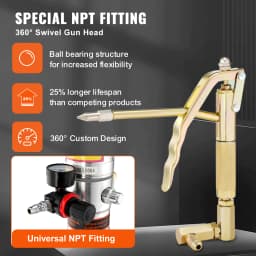 SucceBuy Pneumatic Grease Pump Air Operated with 13 ft High Hose 360° Swivel Grease Gun Head Lubrication 50:1 Pressure Ratio